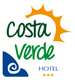 Logo dell'Hotel Costa Verde con sole e onda.